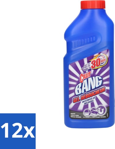 Cillit Bang - Gel Ontstopper - Voor Keuken, Badkamer en Toilet - Werkt in 30 Minuten - Voordeelverpakking - 12 stuks