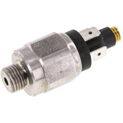 1 tot 10bar SPDT Roestvrij Staal Drukschakelaar G1/4'' 42VAC Platte Stekker - PSL-SC-N-1-10-OC-FP