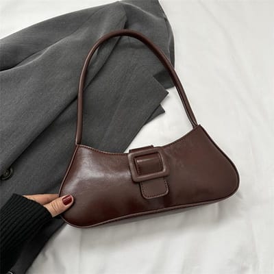 Pendelhandtas Uniek Ontwerp Effen Kleur Onderarmtas voor Vrouwen In de Winter Nieuwe Modieuze Koreaanse Stijl Schoudertas black