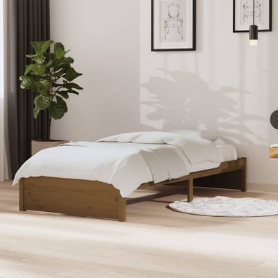 vidaXL - Bedframe - massief - hout - honingbruin - 90x190 - cm