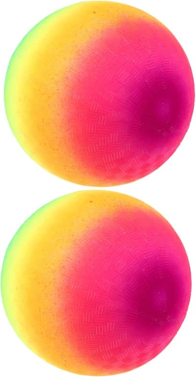 Opblaasbare Speelballen - Stuiterballen Regenboog - Buiten Spelen - Set van 2 stuks - 21 cm doorsnede - Regenboogkleuren
