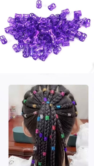 Akyol - Beads for braids – Kralen voor braids – Dreadlock haar ringen -braids -braids paarse kleur braids – Extension Kralen – Rasta haar bedels – Manchet Clip – Vlecht haarringen – Haarbedels – 25 stuks