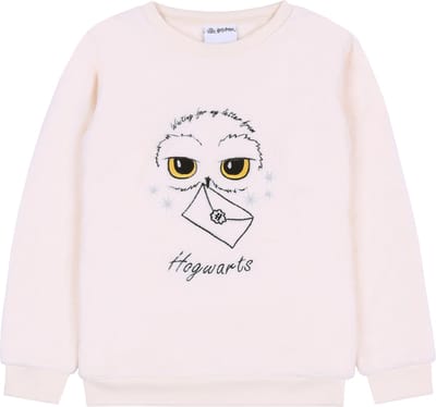 Fleece, ecru meisjes sweatshirt - Harry Potter / 110-116 cm
