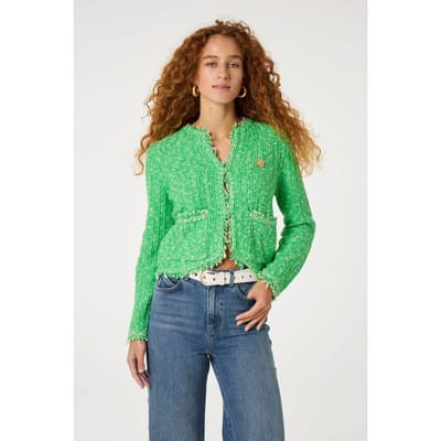 Fabienne Chapot Joshua Cardigan Green Apple Maat: M | Korte Jassen Outlet | Dames | Groen