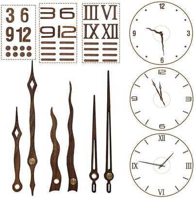 Store_8 - Wijzers En Cijfers - Klokreparatie - 12 Inch - Vervangende Onderdelen - Walnoothout - Klokaccessoires - Geschikt voor Wandklokken - Kleur...