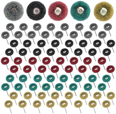 Set van 80 Polijstwielen met 3mm Shank - Schuur- en Polijstaccessoires voor Draa gereedschappen, Geschikt voor Glas, Metaal en Hout