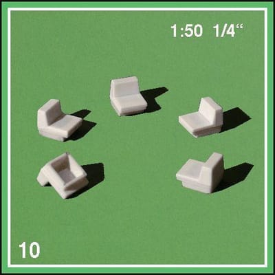 Schulcz Maquettebouw Loungechair 1:50 wit 10st