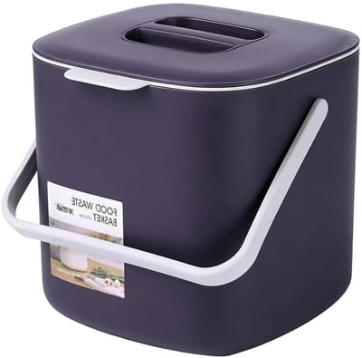 Prullenbak met Binnenbak - Afvalbak Bureau - Netjes Werken - Geurvrije Deksel - 19 x 18 x 17 cm - Wit