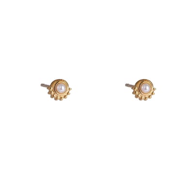 Go Dutch Label Oorknoppen Pearly Stud Goudkleurig