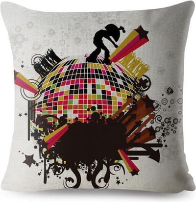 Kussenhoes Retro glitterbol / disco thema