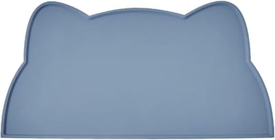 Siliconen Voermat voor Huisdieren Antislip Hondenbakmat Waterdicht Dienbladkussen (Steen Blauw, 44x25 cm)