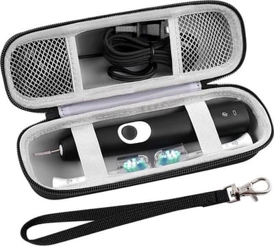 Tandenborstel Reiskoffer Compatibel met, Elektrische tandenborstel opbergdoos - Tandenborstel Opbergdoos - Oplaadbare Elektrische Tandenborstel - Harde EVA Hoes Opbergzak Houder met Mesh Zak voor Accessoires - Zwart (Alleen Doos) - Zwart