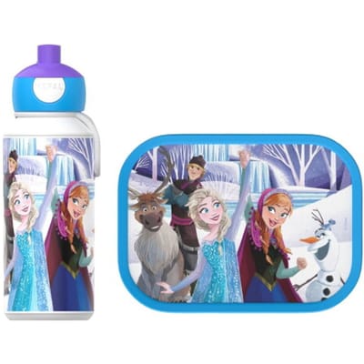Mepal Lunchset (pop-up fles & lunchbox) Campus - 400 + 750 ml - Broodtrommel en Drinkbeker voor kinderen - Bento box - Pop-up drinkfles - Frozen Friends