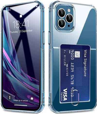 Hoesje Geschikt voor iPhone 11 hoesje transparant - Shock case met pasjeshouder Hoesje Geschikt voor iPhone 11 - Hoesje Geschikt voor iPhone 11 hoesje met pasjeshouder