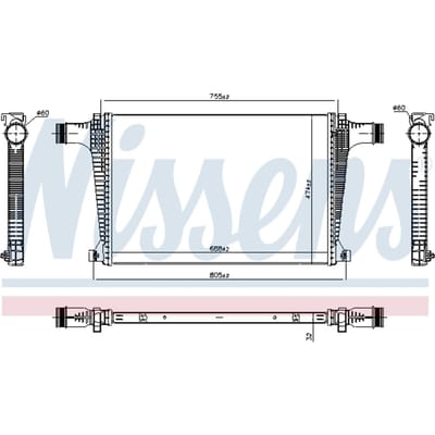 Lage-temperatuurRadiator, laadluchtRadiator NISSENS 961470