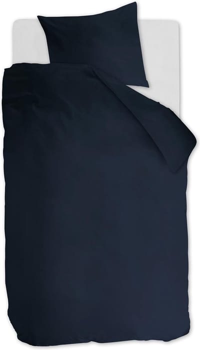 Ambiante Cotton Uni dekbedovertrek - Effen - Eenpersoons - 140x200/220 - Donker Blauw