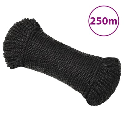 vidaXL - Werktouw - 8 - mm - 250 - m - polypropeen - zwart