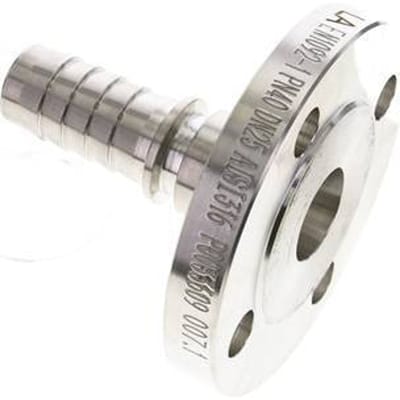 25x40 mm RVS 1.4401 Slangpilaar met Flens PN 10/16/25/40 DIN EN 14423 / DIN 2826