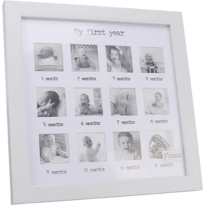 Baby Eerste Jaar Fotolijst 12 Maanden Pasgeboren Maandelijkse Fotolijst voor Baby Groeirecord Baby white