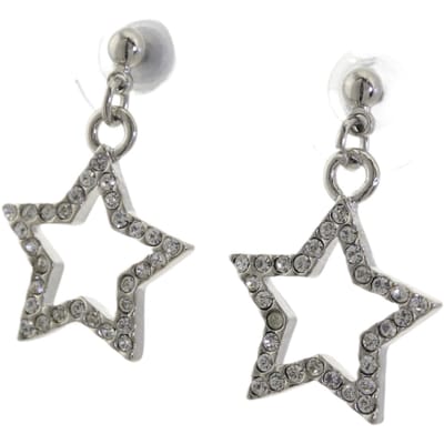 Behave - Oorbelhangers dames - Ster zilverkleur kristal - Feestelijk