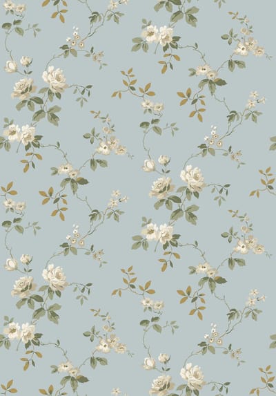 Boråstapeter Vliesbehang 8087 - Anno II - Bloemen Blauw - 53cm x 10.05m