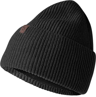 Hiems | Zwarte Beanie van Gerecyclede Wol met Manchet