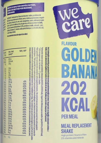 WeCare Meal Replacement Shake Golden Banana - 6 x 436 gr - Voordeelverpakking