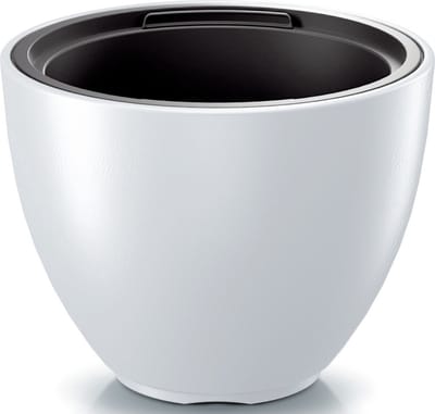 Prosperplast Plantenpot/bloempot Sevilla - buiten/binnen - kunststof - wit - D30 x H23 cm - met binnenpot