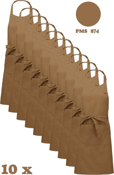 Awesome-Gifts - Horeca schort - Keukenschort - Kookschort - Barbecueschort - onbedrukt - 76 x 90 cm - per 10 stuks - Camel
