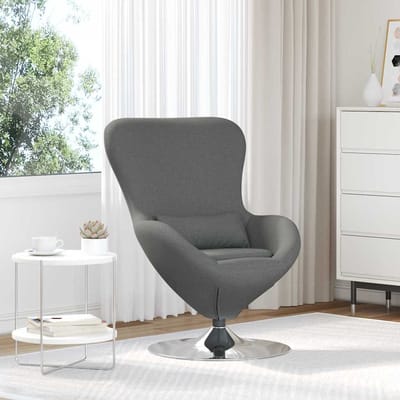vidaXL - Eivormige - stoel - Donkergrijs - 63 - x - 73 - x - 90 - cm - Stof