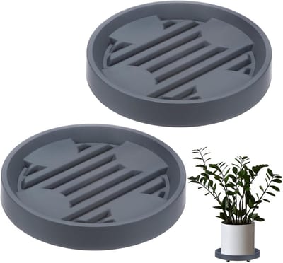 2x Plantenstandaard met Wielen Rond 19cm – Stevige Plantentrolley voor Binnen en Buiten