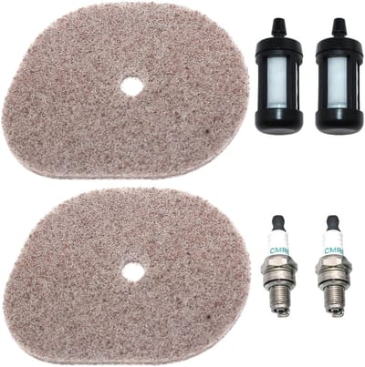 Luchtfilterset ( 2 Luchtfilters, 2 Benzinefilters, 2 Bougies passend op STIHL FS 38 , FS 45 , FS 55 SET