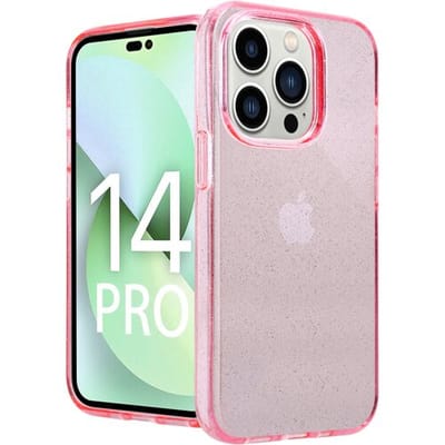 ShieldCase telefoonhoesje geschikt voor Apple iPhone 14 Pro TPU Glitter case - roze - Hoesje met glitter - Siliconen backcover case - Glitters