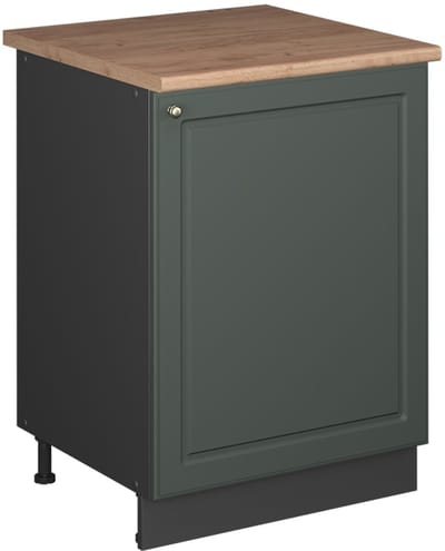 Vicco Keukenonderkast Fame-Line, Groen-Goud Landhuis/Antraciet, 60 cm 1 deur met werkblad