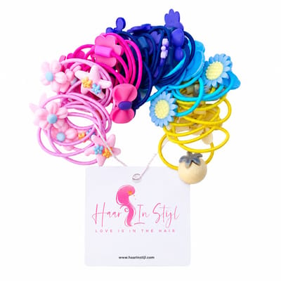 Haar in Stijl® Masia 40 Haarelastiekjes - Figuurtjes - 3.5 cm - Ziplock