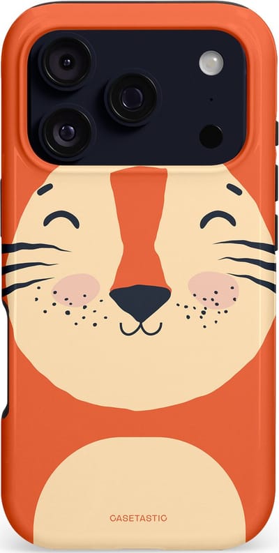 Casetastic hoesje geschikt voor Apple iPhone 17 Pro - MagSafe - Dubbellaagse bescherming - Knuffelkopjes tijger - Fashion Case - Terracotta Zand