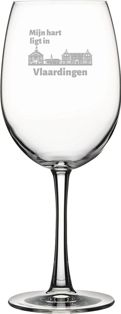 Gegraveerde Rode wijnglas 58cl Vlaardingen