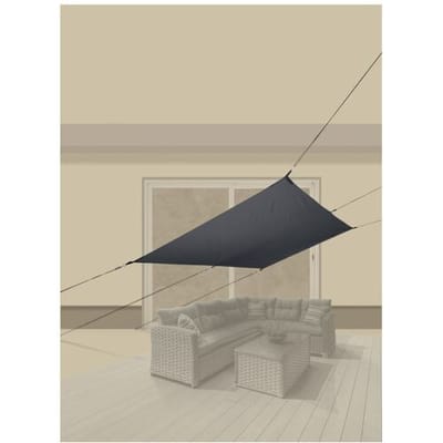 Livarno home Zonnescherm - Schaduwdoek - Rechthoekig - Antraciet - UV-beschermingsfactor 60 - Praktische zonwering - Versterkte randen