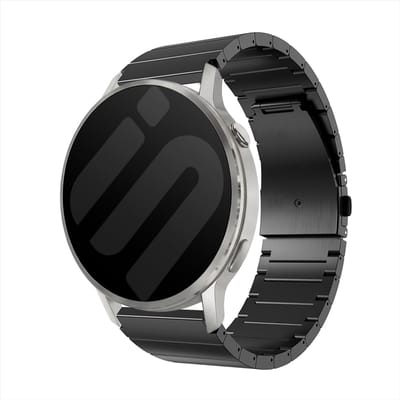 Strap-it 22mm Luxe Titanium band - Universeel 22mm geschikt voor Garmin Vivoactive 4 / Garmin Venu 4 - 45mm / Garmin Venu 3 / Garmin Venu 2 / Garmin Forerunner 570 - 47mm / Garmin Forerunner 265 / Garmin Forerunner 255 - Zwart