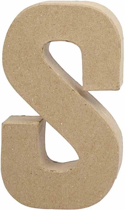 Letter, S, H: 20,3 cm, B: 11,4 cm, dikte 2,6 cm, 1 stuk