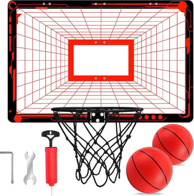 Wandmontage Basketbalkorf voor Kinderen - Buiten Deur Kamer Basketbalkorven Spelset met Accessoires - Speelgoed