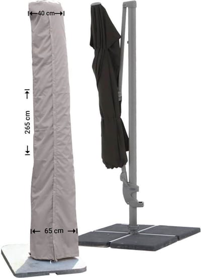 Raffles Covers Parasolhoes - Hoog: 265 cm - RUS265 - Waterdicht - UV-bestendig - Rits en stok - Trekkoord - Parasolhoes voor staande parasol