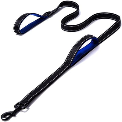 Hondenriemen Outdoor Reizen Hondentraining Ketting Heavy Duty Dubbele Handgreep Lijn voor Meer Controle Training Dubbele Handgreep XL-180cm black