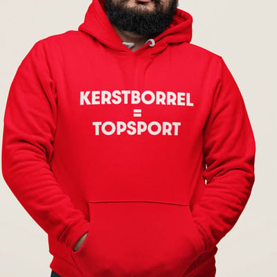 Foute Kerst Hoodie Rood Kerstborrel = Topsport XS - Uniseks Pasvorm - Kerstkleding Voor Dames & Heren
