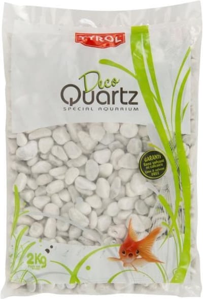 TYROL Gelakt grind voor aquarium - Alle soorten vis en water - Wit - zak 2 kg