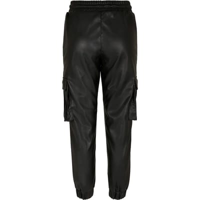 Urban Classics - Faux Leather Cargobroek - XS - Zwart