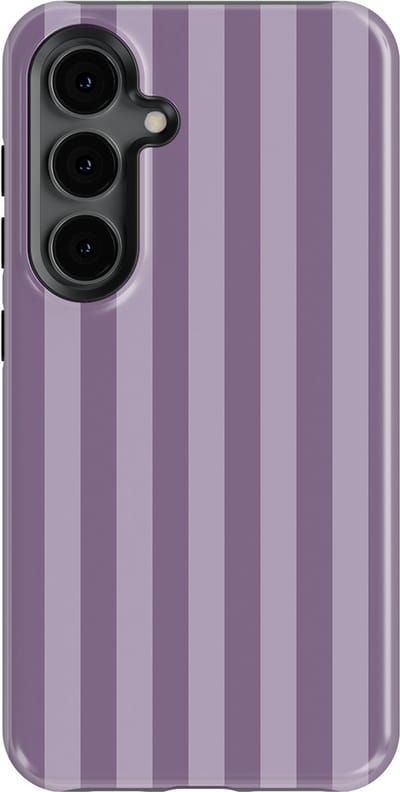 DripCase Gestreept Hoesje Samsung Galaxy S24 | Backcover met Mag | Stripes Motief | Trendy Case Samsung Galaxy S24 met Strepen Lavender Beam