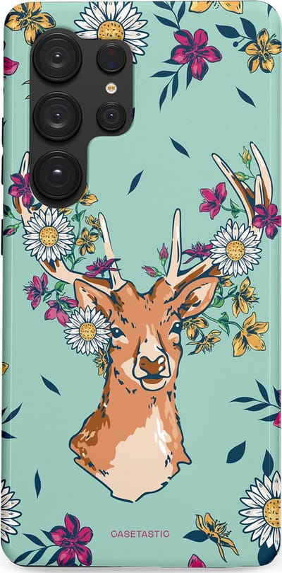 Casetastic Hoesje Geschikt voor Samsung S25 Ultra - Stijlvolle Beschermende Duo-layer Case - Gewei bloesem