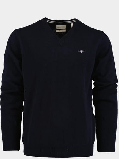 Gant Pullover Blauw Superfine Lambswool V-Neck 87212/410