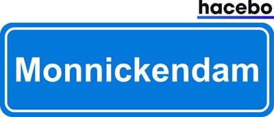 Hacebo - Plaatsnaam Sticker - 29x10 CM - Monnickendam sticker - Verkeersborden sticker - grappige cadeaus - Monnickendam